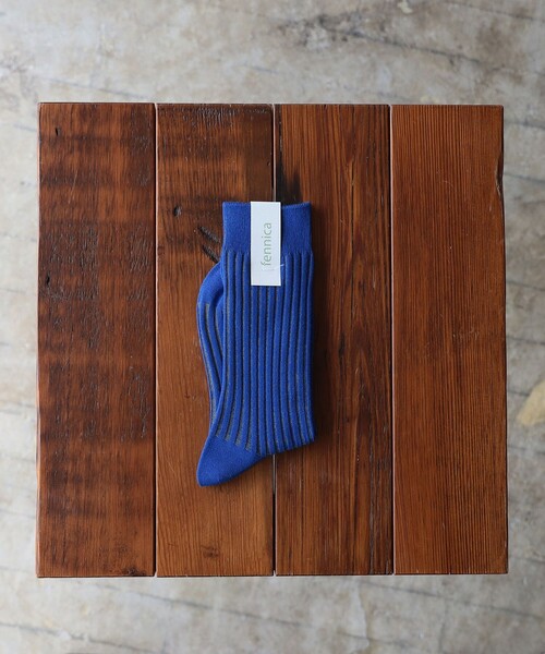 fennica（フェニカ）の「コントラスト リブソックス 22.5-25cm（ソックス/靴下・レディース・ホワイト系その他/ブラウン系/ベージュ系/ブルー系その他/コーラル/ベージュ/チャコールグレー・FREE）」の7枚目の写真