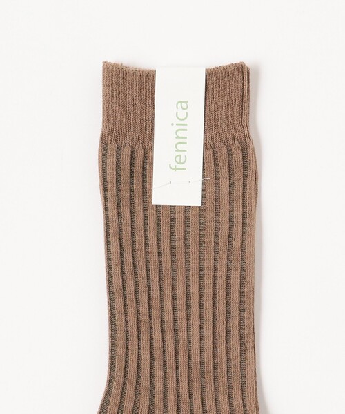 fennica（フェニカ）の「コントラスト リブソックス 22.5-25cm（ソックス/靴下・レディース・ホワイト系その他/ブラウン系/ベージュ系/ブルー系その他/コーラル/ベージュ/チャコールグレー・FREE）」の8枚目の写真