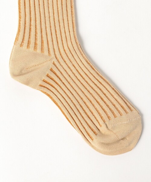 fennica（フェニカ）の「コントラスト リブソックス 22.5-25cm（ソックス/靴下・レディース・ホワイト系その他/ブラウン系/ベージュ系/ブルー系その他/コーラル/ベージュ/チャコールグレー・FREE）」の17枚目の写真