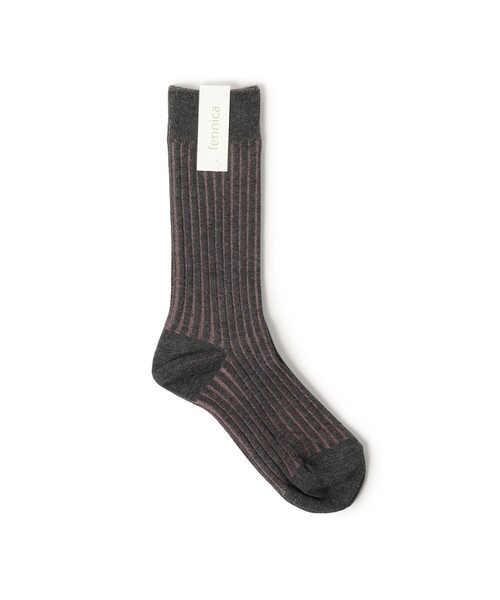 fennica（フェニカ）の「コントラスト リブソックス 22.5-25cm（ソックス/靴下・レディース・ホワイト系その他/ブラウン系/ベージュ系/ブルー系その他/コーラル/ベージュ/チャコールグレー・FREE）」の20枚目の写真