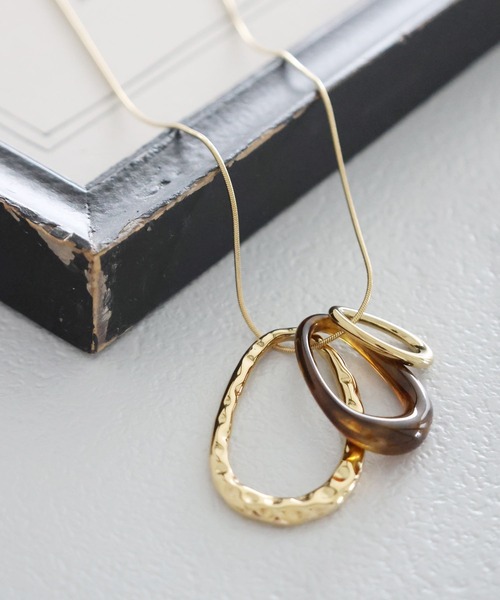 LEPSIM(レプシィム)の「ステンレスマルチWAYネックレス 107882(ネックレス・レディース・ゴールド/シルバー/ゴールド系その他/ブラウン・ONE SIZE)」の2枚目の写真