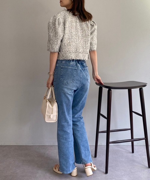 one after another NICE CLAUP(ワンアフターアナザーナイスクラップ)の「【高見え】半袖ツイードジャケット/WEB限定カラーあり(テーラードジャケット・レディース・ブラック系その他/アイボリー/ピンク/ミント・FREE)」の11枚目の写真