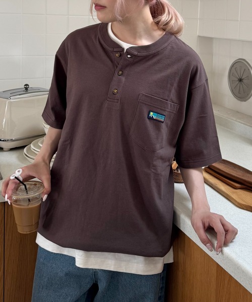 Franklin Climbing(フランクリンクライミング)の「【Franklin Climbing】ヘンリーネック半袖Tee(Tシャツ/カットソー・メンズ・ホワイト/ブラック/グレー/ネイビー/ブラウン/レッド・MEDIUM/LARGE/X-LARGE)」の5枚目の写真