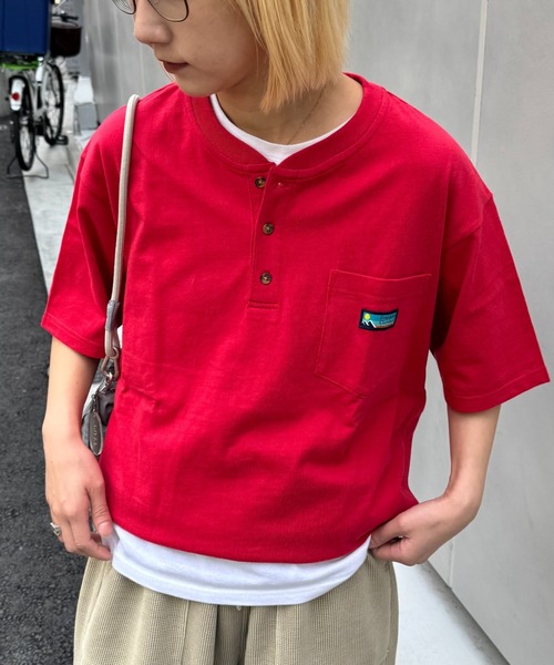 Franklin Climbing(フランクリンクライミング)の「【Franklin Climbing】ヘンリーネック半袖Tee(Tシャツ/カットソー・メンズ・ホワイト/ブラック/グレー/ネイビー/ブラウン/レッド・MEDIUM/LARGE/X-LARGE)」の6枚目の写真
