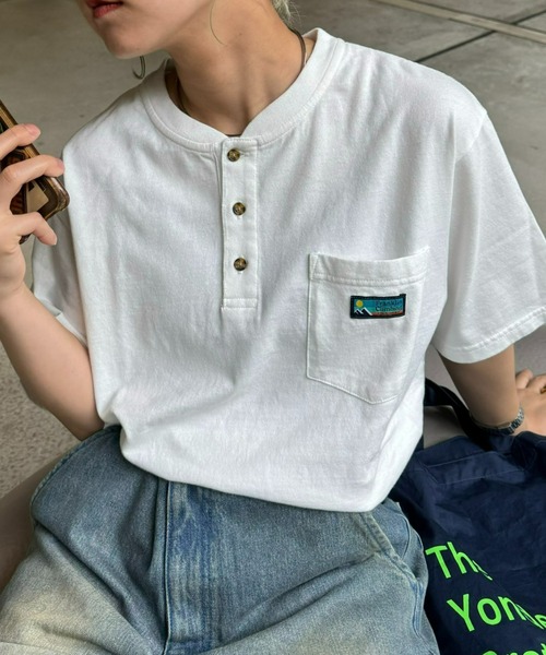 Franklin Climbing（フランクリンクライミング）の「【Franklin Climbing】ヘンリーネック半袖Tee（Tシャツ/カットソー・メンズ・ホワイト/ブラック/グレー・MEDIUM/LARGE/X-LARGE）」の2枚目の写真