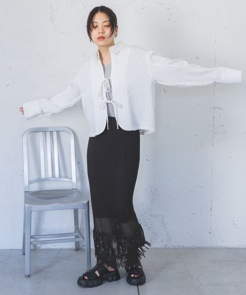 JEANASIS（ジーナシス）の「2WAYネックリブタンク/112815（タンクトップ・レディース・ブラック系その他/グレイッシュベージュ/ホワイト/ブラック・FREE）」の19枚目の写真