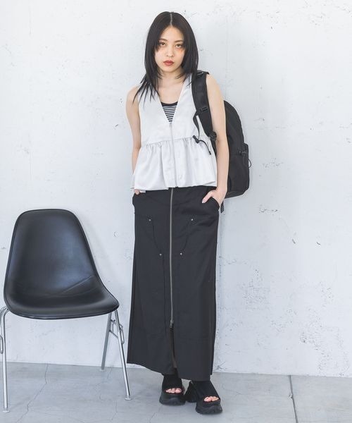 JEANASIS（ジーナシス）の「2WAYネックリブタンク/112815（タンクトップ・レディース・ブラック系その他/グレイッシュベージュ/ホワイト/ブラック・FREE）」の20枚目の写真