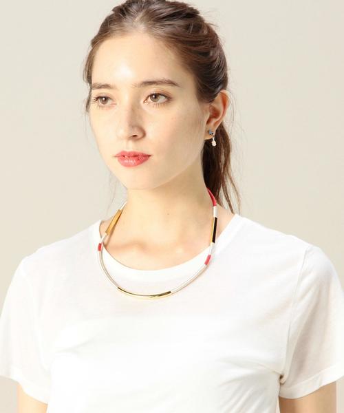 BEAUTY&YOUTH UNITED ARROWS（ビューティーアンドユースユナイテッドアローズ）の「BY 2トーンメタルバーコンビネックレス◆（ネックレス・レディース・レッド/コバルトブルー・フリー）」の6枚目の写真