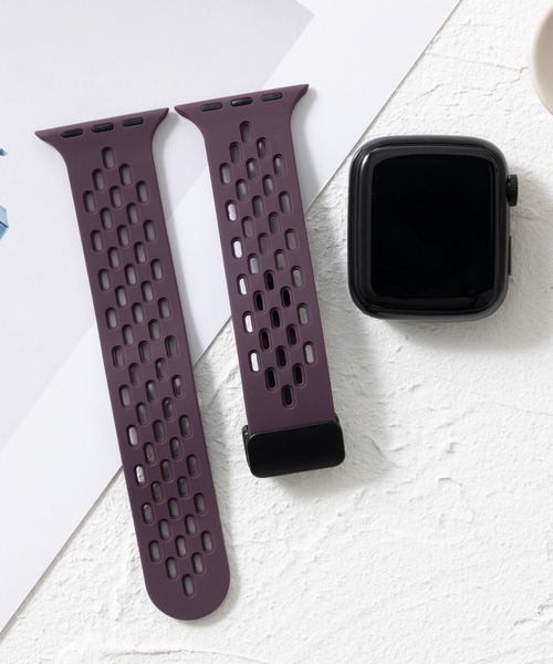 emonique(エモニーク)の「シリコン製 通気性良いメッシュ Apple Watch バンド スマートウォッチバンド【38/40/41/42/44/45/49mm対応】(デジタル腕時計・メンズ・イエロー/グレイッシュベージュ/ライトブルー/ライラック/ブラック/ネイビー/ミント/ターコイズブルー/グレー/ダークグリーン/ライトグレー/グリーン/ワインレッド/ピンク/レッド/ホワイト/パープル/オレンジ・42/38)」の12枚目の写真