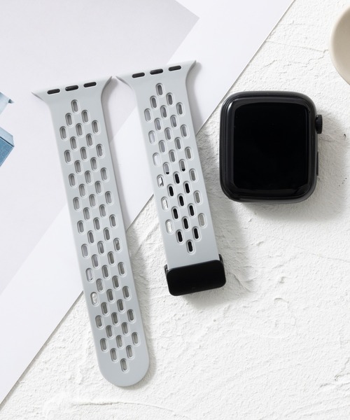セール】シリコン製 通気性良いメッシュ Apple Watch Band スマート  