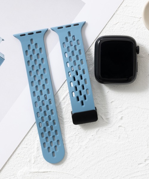 emonique(エモニーク)の「シリコン製 通気性良いメッシュ Apple Watch バンド スマートウォッチバンド【38/40/41/42/44/45/49mm対応】(デジタル腕時計・メンズ・イエロー/グレイッシュベージュ/ライトブルー/ライラック/ブラック/ネイビー/ミント/ターコイズブルー/グレー/ダークグリーン/ライトグレー/グリーン/ワインレッド/ピンク/レッド/ホワイト/パープル/オレンジ・42/38)」の9枚目の写真