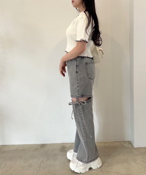 OLIVE des OLIVE（オリーブデオリーブ）の「胸開きニット　1041050220（ニット/セーター・レディース・ブラック/レッド/オフホワイト・FREE）」の16枚目の写真