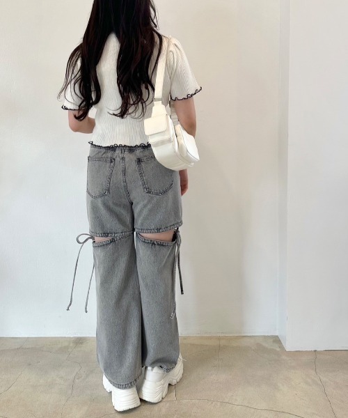 OLIVE des OLIVE（オリーブデオリーブ）の「胸開きニット　1041050220（ニット/セーター・レディース・ブラック/レッド/オフホワイト・FREE）」の15枚目の写真