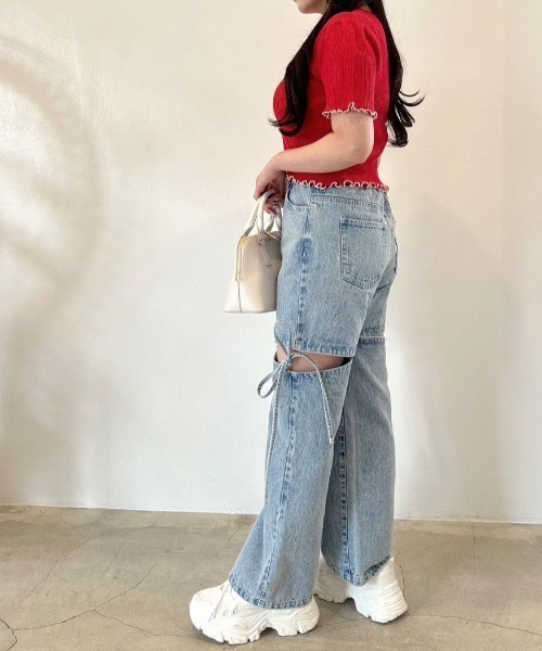 OLIVE des OLIVE（オリーブデオリーブ）の「胸開きニット　1041050220（ニット/セーター・レディース・ブラック/レッド/オフホワイト・FREE）」の21枚目の写真