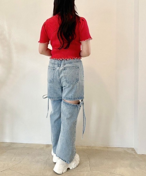 OLIVE des OLIVE（オリーブデオリーブ）の「胸開きニット　1041050220（ニット/セーター・レディース・ブラック/レッド/オフホワイト・FREE）」の20枚目の写真