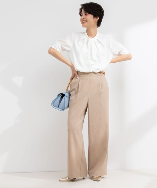 NOLLEY’S(ノーリーズ)の「ボウタイ風取り外し半袖ブラウス(シャツ/ブラウス・レディース・ベージュ系その他3/ホワイト系その他4/オフホワイト・38/36)」の15枚目の写真