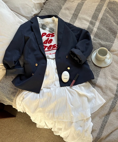 DISCOAT（ディスコート）の「【WEB限定】細見えティアードスカート（スカート・レディース・ブラック/オフホワイト/ライトグレー・FREE）」の14枚目の写真