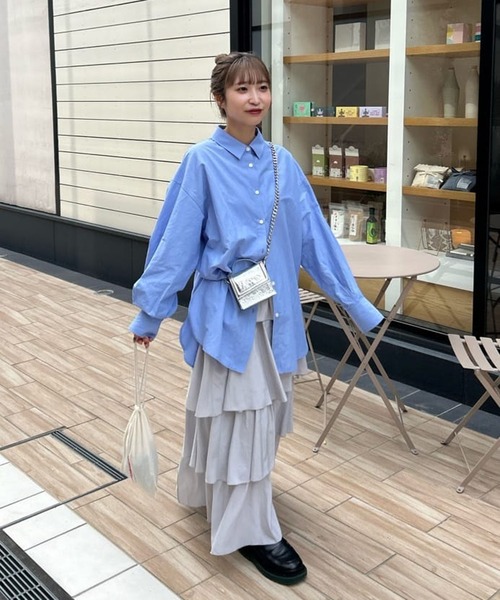 DISCOAT（ディスコート）の「【WEB限定】細見えティアードスカート（スカート・レディース・ブラック/オフホワイト/ライトグレー・FREE）」の19枚目の写真