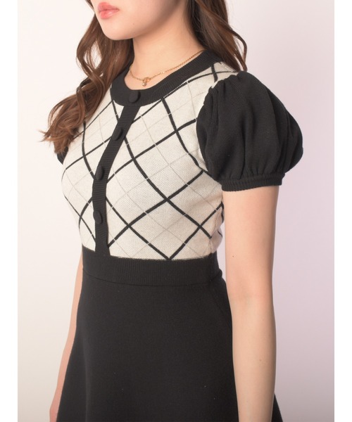 MIIA（ミーア）の「チェック柄ミニフレアワンピース（ワンピース・レディース・ブラック/ピンク/ベージュ・FREE）」の12枚目の写真