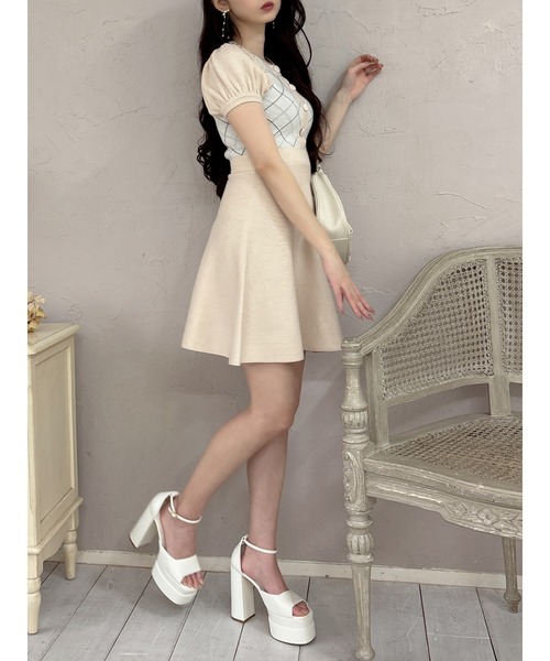 MIIA（ミーア）の「チェック柄ミニフレアワンピース（ワンピース・レディース・ブラック/ピンク/ベージュ・FREE）」の18枚目の写真