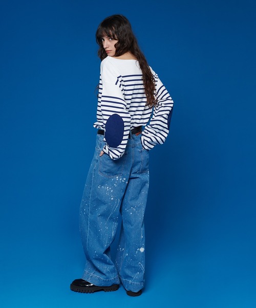 ONCILY（オンシェリー）の「PAINTER WIDE DENIM PANTS / ペインターワイドデニムパンツ（デニムパンツ・メンズ・ライトインディゴブルー/ブラック/グレー/ブルー・SMALL/LARGE/MEDIUM）」の11枚目の写真