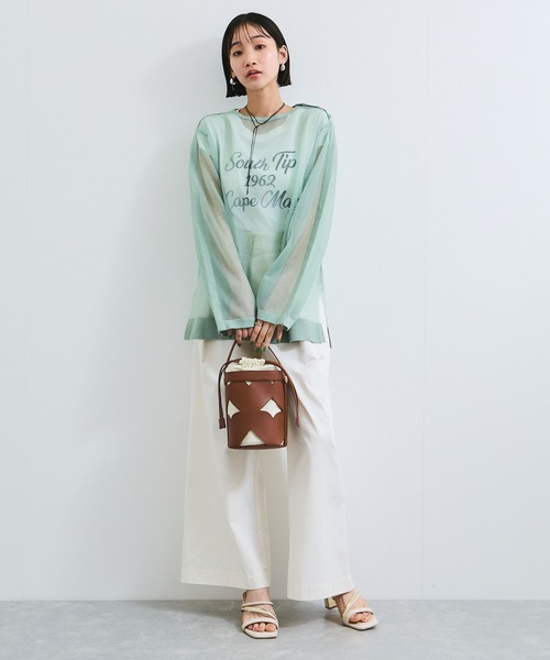 VIS（ビス）の「ショルダーラインツヤシアーニットプルオーバー（シャツ/ブラウス・レディース・ホワイト系その他5/ライトグレー/ライトグリーン・FREE）」の9枚目の写真