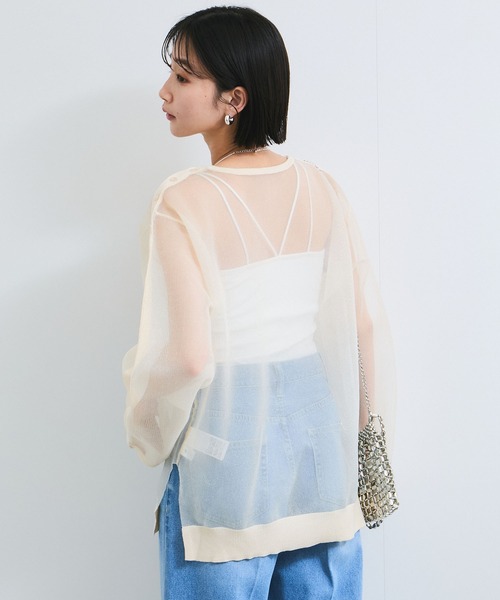 VIS（ビス）の「ショルダーラインツヤシアーニットプルオーバー（シャツ/ブラウス・レディース・ホワイト系その他5/ライトグレー/ライトグリーン・FREE）」の12枚目の写真