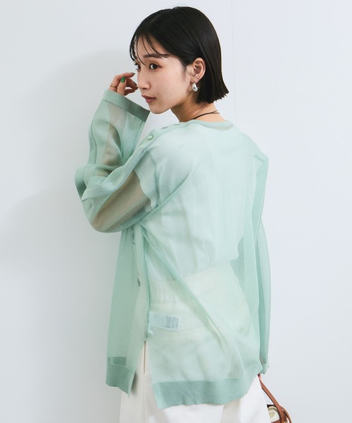 VIS（ビス）の「ショルダーラインツヤシアーニットプルオーバー（シャツ/ブラウス・レディース・ホワイト系その他5/ライトグレー/ライトグリーン・FREE）」の15枚目の写真