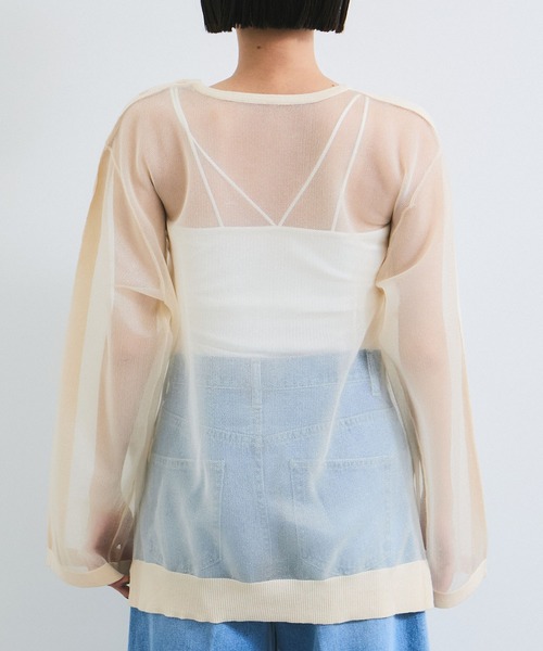 VIS（ビス）の「ショルダーラインツヤシアーニットプルオーバー（シャツ/ブラウス・レディース・ホワイト系その他5/ライトグレー/ライトグリーン・FREE）」の18枚目の写真