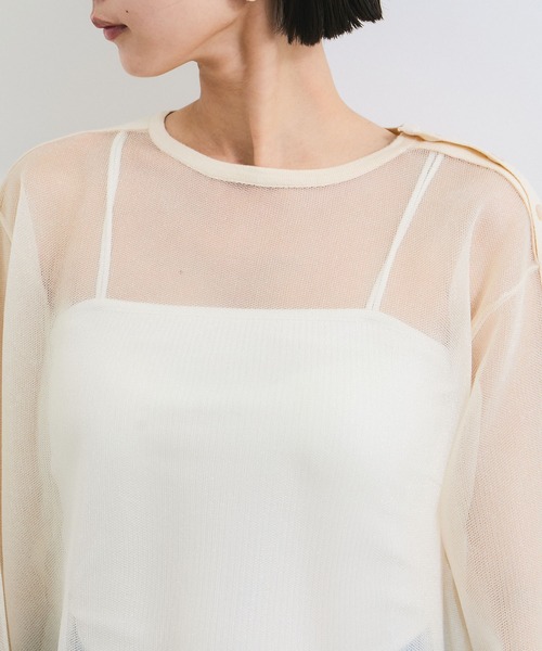 VIS（ビス）の「ショルダーラインツヤシアーニットプルオーバー（シャツ/ブラウス・レディース・ホワイト系その他5/ライトグレー/ライトグリーン・FREE）」の19枚目の写真