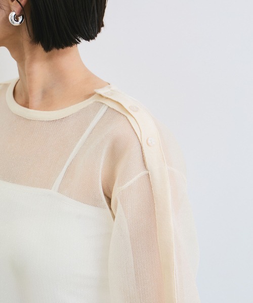 VIS（ビス）の「ショルダーラインツヤシアーニットプルオーバー（シャツ/ブラウス・レディース・ホワイト系その他5/ライトグレー/ライトグリーン・FREE）」の20枚目の写真