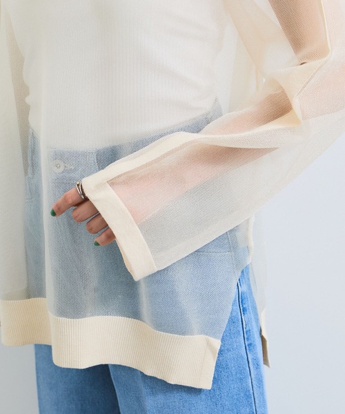 VIS（ビス）の「ショルダーラインツヤシアーニットプルオーバー（シャツ/ブラウス・レディース・ホワイト系その他5/ライトグレー/ライトグリーン・FREE）」の21枚目の写真