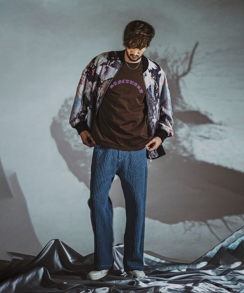 NO ID.(ノーアイディ)の「【NO ID.】Sanctuary Embroidery Big T-shirt / サンクチュアリ 刺繍 ビッグ Tシャツ(Tシャツ/カットソー・メンズ・ブラウン/ホワイト/ブラック・ONE SIZE)」の12枚目の写真