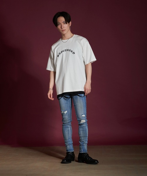 NO ID.(ノーアイディ)の「【NO ID.】Sanctuary Embroidery Big T-shirt / サンクチュアリ 刺繍 ビッグ Tシャツ(Tシャツ/カットソー・メンズ・ブラウン/ホワイト/ブラック・ONE SIZE)」の20枚目の写真