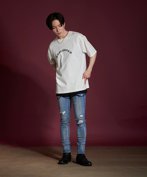 NO ID.(ノーアイディ)の「【NO ID.】Sanctuary Embroidery Big T-shirt / サンクチュアリ 刺繍 ビッグ Tシャツ(Tシャツ/カットソー・メンズ・ブラウン/ホワイト/ブラック・ONE SIZE)」の21枚目の写真