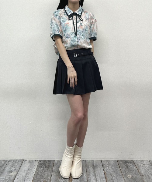 NICOLE CLUB(ニコル クラブ)の「【WEB限定】プリーツミニスカンツ(スカート・レディース・ブラック/ベージュ・MEDIUM)」の19枚目の写真