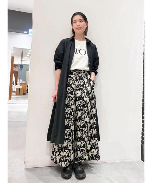 CRAFT STANDARD BOUTIQUE(クラフトスタンダードブティック)の「インド綿Aラインシャツワンピース(シャツワンピース・レディース・オフホワイト/ブラック/サックスブルー・FREE)」の9枚目の写真