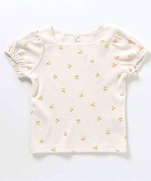 apres les cours（アプレレクール）の「スクエアネックパフTシャツ_一部WEB限定カラー（Tシャツ/カットソー・キッズ・サックスブルー/ミント/アイボリー/ピンク・100/110/120/80/130/140/90）」の5枚目の写真