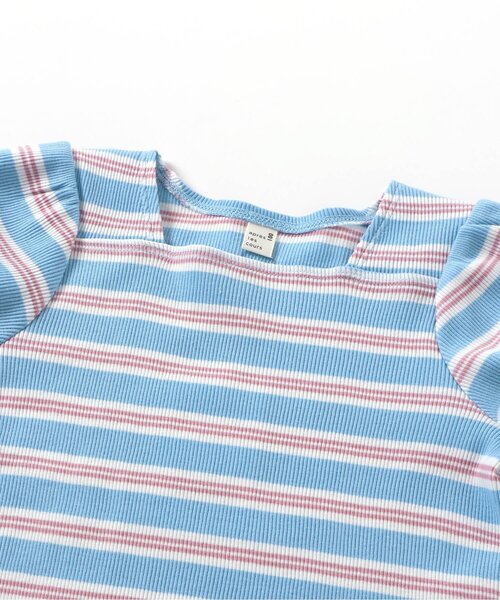 apres les cours（アプレレクール）の「スクエアネックパフTシャツ_一部WEB限定カラー（Tシャツ/カットソー・キッズ・サックスブルー/ミント/アイボリー/ピンク・100/110/120/80/130/140/90）」の11枚目の写真