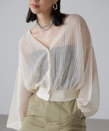 FREE'S MART | 前後2WAYシアーチェックボリュームスリーブカーディガン(カーディガン/ボレロ)