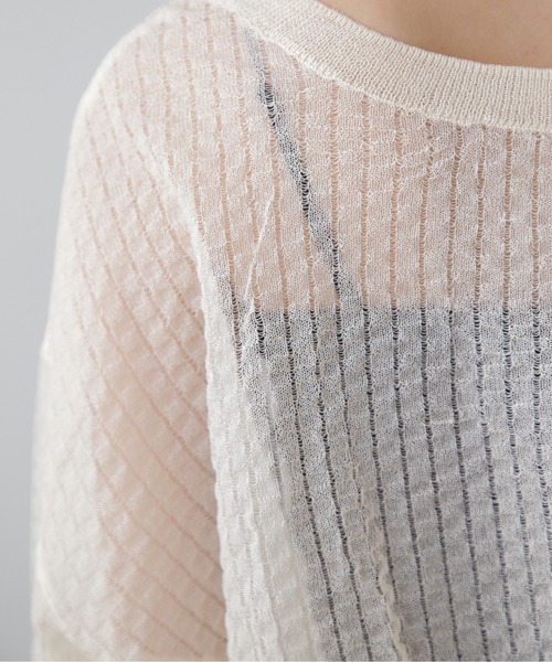 FREE'S MART（フリーズマート）の「前後2WAYシアーチェックボリュームスリーブカーディガン（カーディガン/ボレロ・レディース・ブラック/ホワイト/グリーン・FREE）」の20枚目の写真