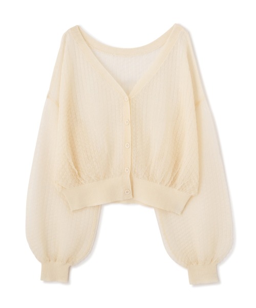 FREE'S MART（フリーズマート）の「前後2WAYシアーチェックボリュームスリーブカーディガン（カーディガン/ボレロ・レディース・ブラック/ホワイト/グリーン・FREE）」の22枚目の写真