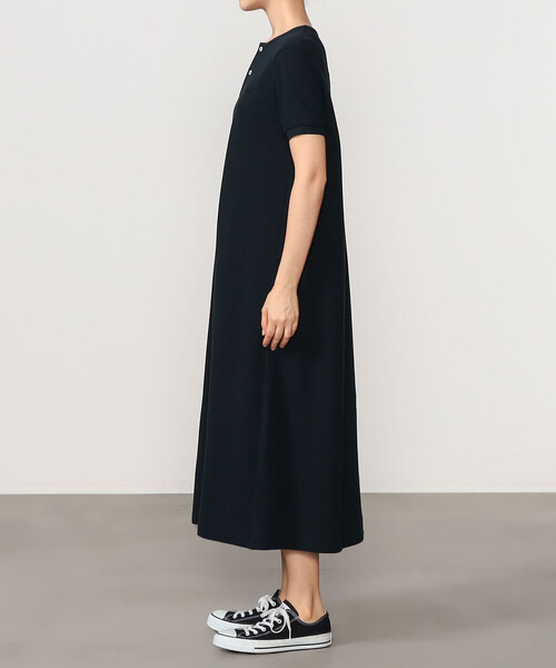 SCYE BASICS（サイベーシックス）の「SCYE BASICS | 〈別注〉鹿の子ヘンリーネックワンピース WOMEN（ワンピース・レディース・ブラック/ダークネイビー・38）」の12枚目の写真