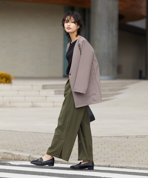 itto...(イット)の「リネンライク裾スリットワイドパンツ(スラックス・レディース・ベージュ/カーキ/イエロー・M/L)」の13枚目の写真
