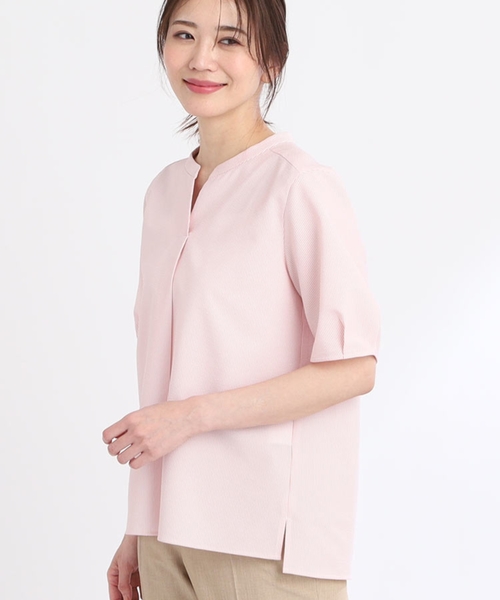 Reflect（リフレクト）の「◆【SALE／人気急上昇♪マシンウオッシュ可能】スキッパーネックブラウス（シャツ/ブラウス・レディース・ネイビー系2/ピンク系その他/ブルー系その他4・09/07/11/13/15 /17）」の3枚目の写真
