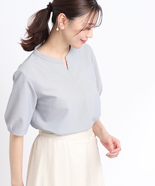 Reflect（リフレクト）の「◆【SALE／人気急上昇♪マシンウオッシュ可能】スキッパーネックブラウス（シャツ/ブラウス・レディース・ネイビー系2/ピンク系その他/ブルー系その他4・09/07/11/13/15 /17）」の12枚目の写真
