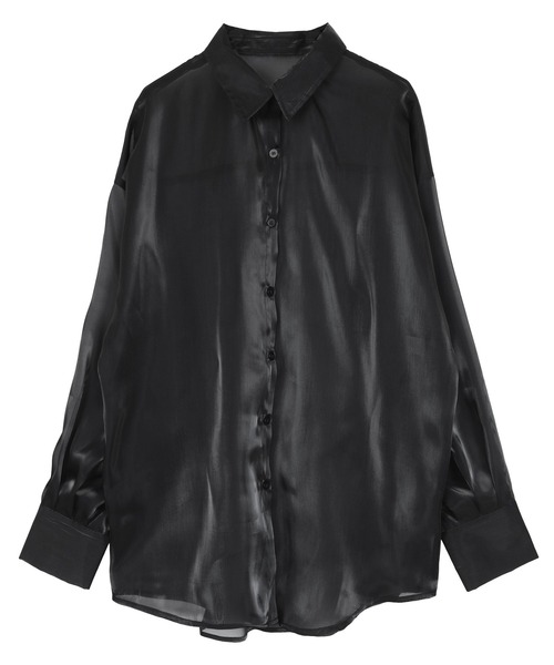 UR'S（ユアーズ）の「オーガンジーベーシックシャツ（シャツ/ブラウス・レディース・オフホワイト/グレー/ブラック・M）」の13枚目の写真