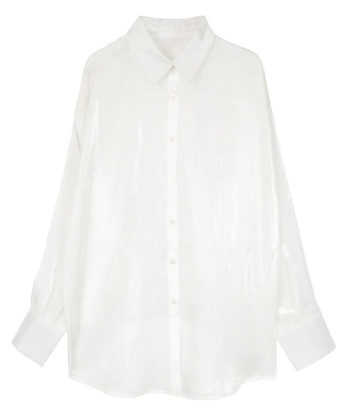 UR'S（ユアーズ）の「オーガンジーベーシックシャツ（シャツ/ブラウス・レディース・オフホワイト/グレー/ブラック・M）」の12枚目の写真