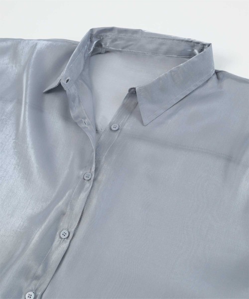 UR'S（ユアーズ）の「オーガンジーベーシックシャツ（シャツ/ブラウス・レディース・オフホワイト/グレー/ブラック・M）」の18枚目の写真