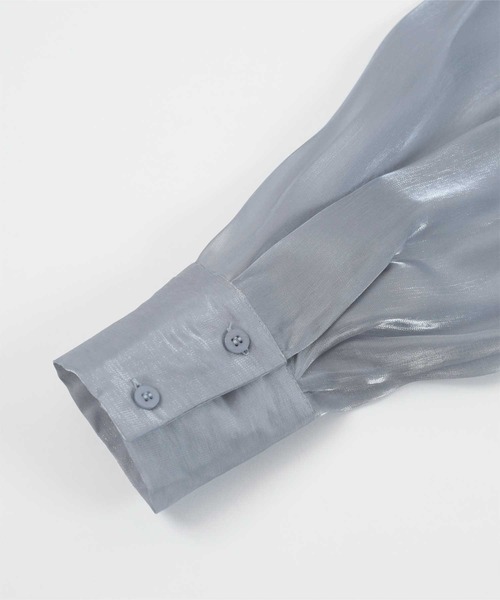 UR'S（ユアーズ）の「オーガンジーベーシックシャツ（シャツ/ブラウス・レディース・オフホワイト/グレー/ブラック・M）」の19枚目の写真